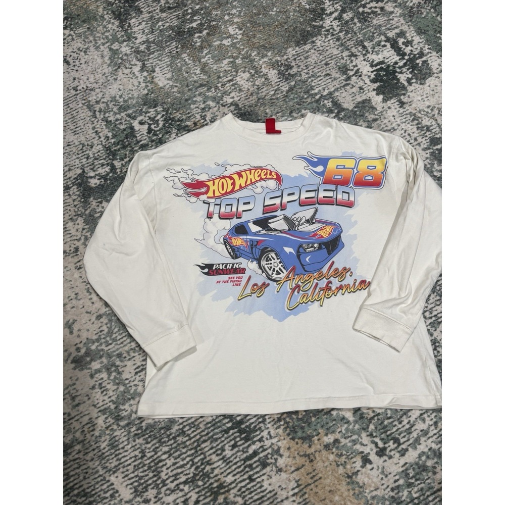 Hot Wheels 2023 Long Sleeve White Shirt Medium Men's Los Angeles